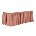 thumbnail image 1 of Ultimate Textile 21 ft. Shirred Pleat Polyester Table Skirt - 36" Counter Serving Height, Coral, 1 of 4