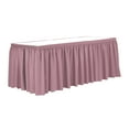 thumbnail image 1 of Ultimate Textile 21 ft. Shirred Pleat Polyester Table Skirt - 42" Bar Height, Dusty Rose Pink, 1 of 4