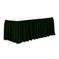 thumbnail image 1 of Ultimate Textile 21 ft. Shirred Pleat Polyester Table Skirt - 42" Bar Height, Forest Green, 1 of 4