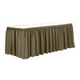 thumbnail image 1 of Ultimate Textile 21 ft. Shirred Pleat Polyester Table Skirt Cafe Khaki, 1 of 4