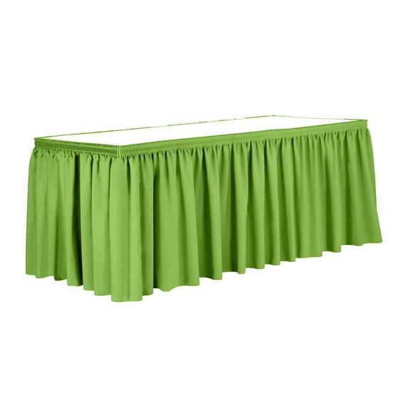 Ultimate Textile 21 ft. Shirred Pleat Polyester Table Skirt Lime Green