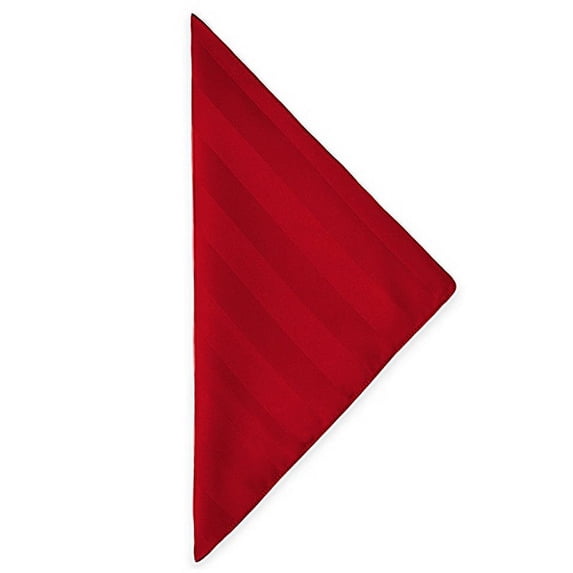 Ultimate Textile (3 Dozen) Satin-Stripe 17 x 17-Inch Cloth Napkins - for Wedding and Catering, Hotel or Home Dining use, Red
