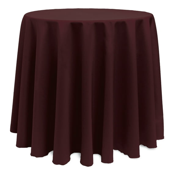 Ultimate Textile (3 Pack) 102-Inch Round Polyester Linen Tablecloth - for Wedding, Restaurant or Banquet use, Burgundy Red