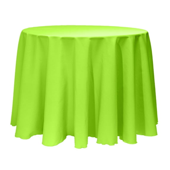 Ultimate Textile (3 Pack) 102-Inch Round Polyester Linen Tablecloth - for Wedding, Restaurant or Banquet use, Neon Green