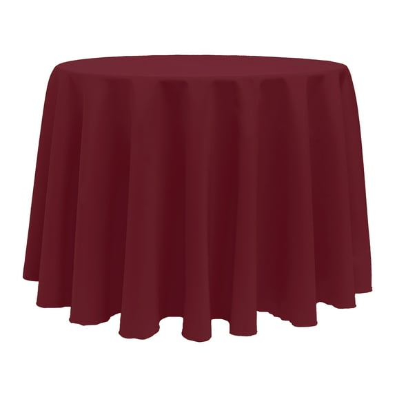 Ultimate Textile (3 Pack) 102-Inch Round Polyester Linen Tablecloth - for Wedding, Restaurant or Banquet use, Ruby Red