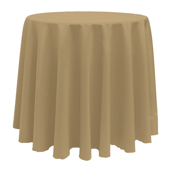 Ultimate Textile (3 Pack) 108-Inch Round Polyester Linen Tablecloth - for Wedding, Restaurant or Banquet use, Cafe Khaki
