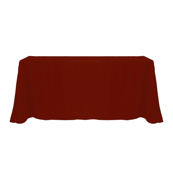 Ultimate Textile (3 Pack) 108 x 132-Inch Rectangular Polyester Linen Tablecloth with Rounded Corners - for Wedding, Restaurant or Banquet use, Brick Rust Red