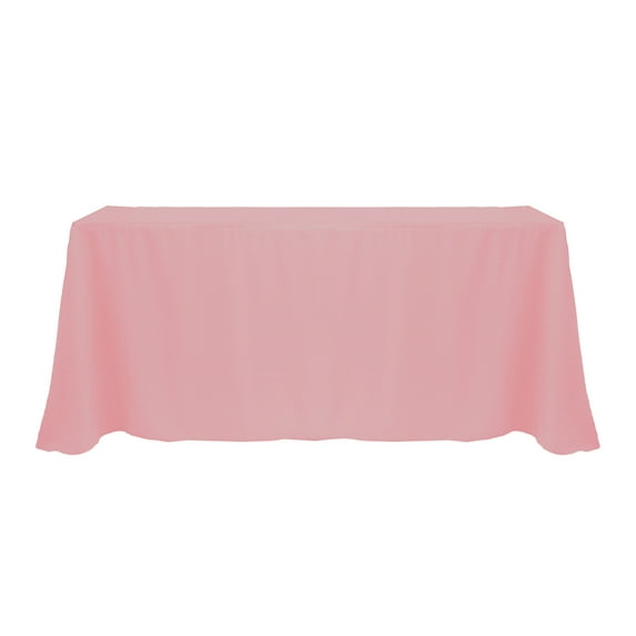 Ultimate Textile (3 Pack) 108 x 132-Inch Rectangular Polyester Linen Tablecloth with Rounded Corners - for Wedding, Restaurant or Banquet use, Dusty Rose Pink