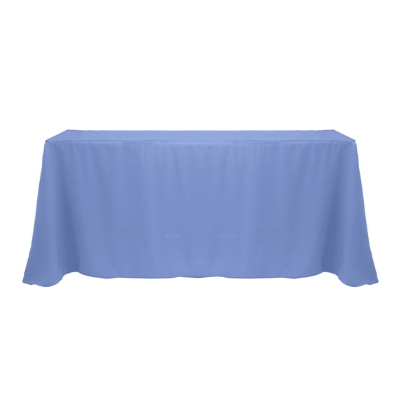 Ultimate Textile (3 Pack) 108 x 156-Inch Rectangular Polyester Linen Tablecloth with Rounded Corners - for Wedding, Restaurant or Banquet use, Periwinkle Blue