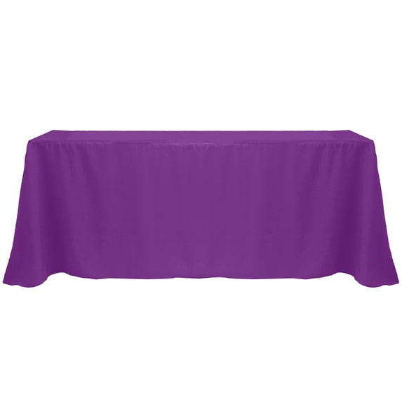 Ultimate Textile (3 Pack) 108 x 156-Inch Rectangular Polyester Linen Tablecloth with Rounded Corners - for Wedding, Restaurant or Banquet use, Plum