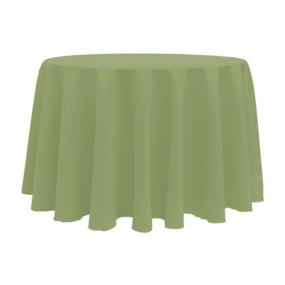 Ultimate Textile (3 Pack) 114-Inch Round Polyester Linen Tablecloth - for Wedding, Restaurant or Banquet use, Army Green