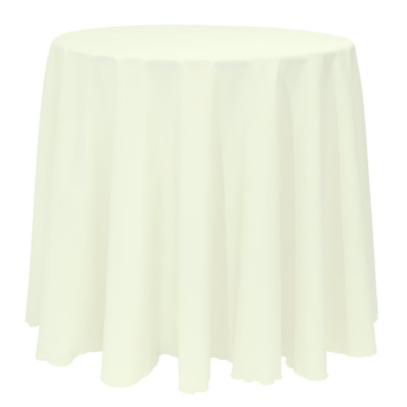 Ultimate Textile (3 Pack) 114-Inch Round Polyester Linen Tablecloth - for Wedding, Restaurant or Banquet use, Oyster