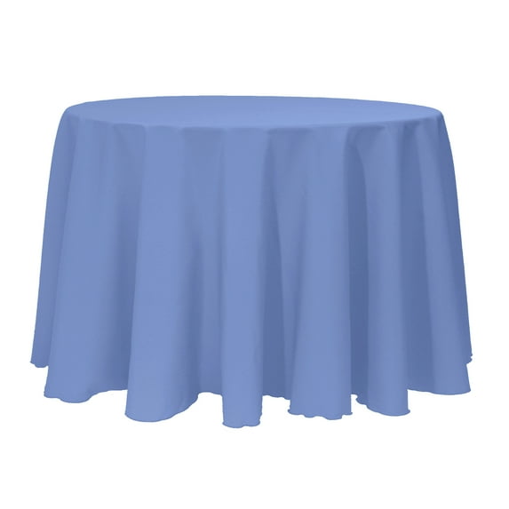 Ultimate Textile (3 Pack) 114-Inch Round Polyester Linen Tablecloth - for Wedding, Restaurant or Banquet use, Periwinkle Blue