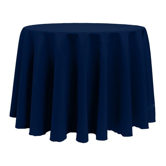 Ultimate Textile (3 Pack) 120-Inch Round Polyester Linen Tablecloth - for Wedding, Restaurant or Banquet use, Deep Royal Blue