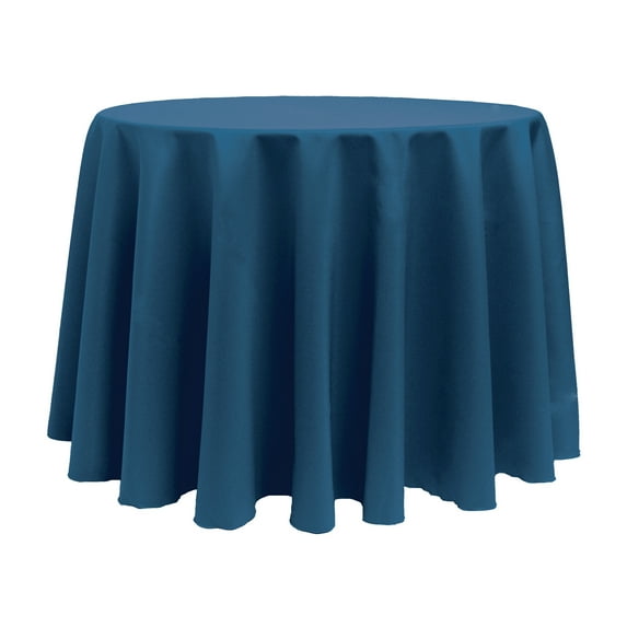 Ultimate Textile (3 Pack) 120-Inch Round Polyester Linen Tablecloth - for Wedding, Restaurant or Banquet use, Lagoon Blue
