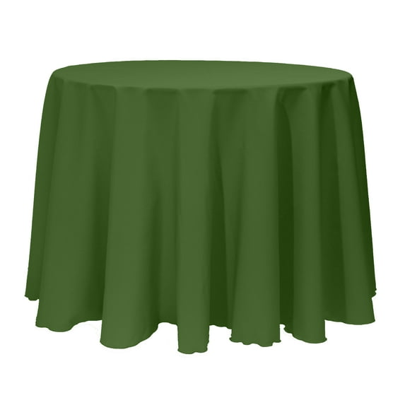 Ultimate Textile (3 Pack) 120-Inch Round Polyester Linen Tablecloth - for Wedding, Restaurant or Banquet use, Moss Green