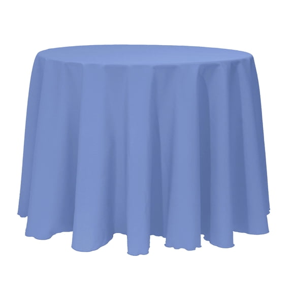 Ultimate Textile (3 Pack) 120-Inch Round Polyester Linen Tablecloth - for Wedding, Restaurant or Banquet use, Periwinkle Blue