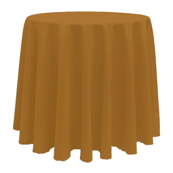 Ultimate Textile (3 Pack) 126-Inch Round Polyester Linen Tablecloth - for Wedding, Restaurant or Banquet use, Copper Brown