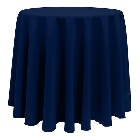 Ultimate Textile (3 Pack) 126-Inch Round Polyester Linen Tablecloth - for Wedding, Restaurant or Banquet use, Deep Royal Blue