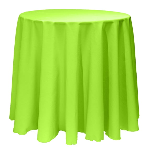 Ultimate Textile (3 Pack) 126-Inch Round Polyester Linen Tablecloth - for Wedding, Restaurant or Banquet use, Neon Green