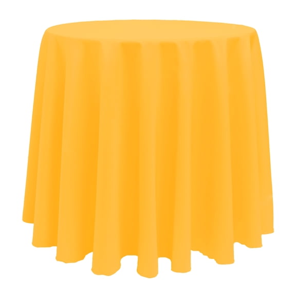 Ultimate Textile (3 Pack) 126-Inch Round Polyester Linen Tablecloth - for Wedding, Restaurant or Banquet use, Neon Orange