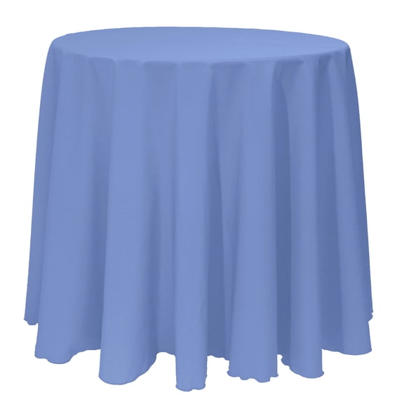 Ultimate Textile (3 Pack) 126-Inch Round Polyester Linen Tablecloth - for Wedding, Restaurant or Banquet use, Periwinkle Blue