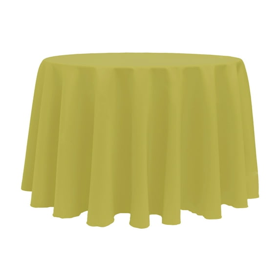 Ultimate Textile (3 Pack) 132-Inch Round Polyester Linen Tablecloth - for Wedding, Restaurant or Banquet use, Acid Green
