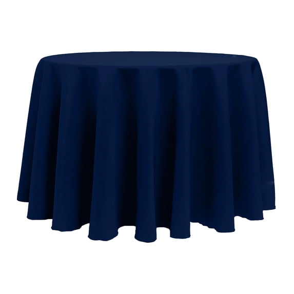 Ultimate Textile (3 Pack) 132-Inch Round Polyester Linen Tablecloth - for Wedding, Restaurant or Banquet use, Deep Royal Blue
