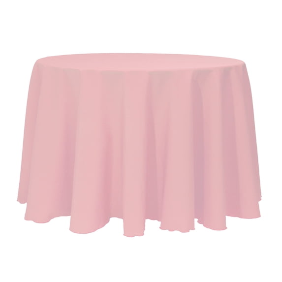 Ultimate Textile (3 Pack) 132-Inch Round Polyester Linen Tablecloth - for Wedding, Restaurant or Banquet use, Dusty Rose Pink