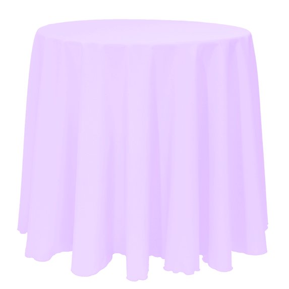 Ultimate Textile (3 Pack) 132-Inch Round Polyester Linen Tablecloth - for Wedding, Restaurant or Banquet use, Lilac Light Purple