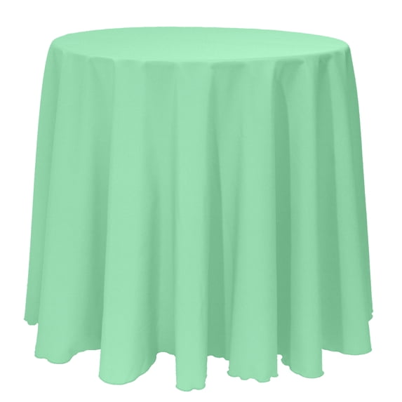 Ultimate Textile (3 Pack) 132-Inch Round Polyester Linen Tablecloth - for Wedding, Restaurant or Banquet use, Mint Light Green