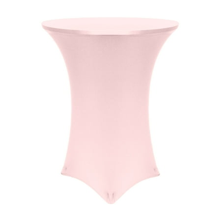 Ultimate Textile (3 Pack) 30-36-Inch Round Cocktail Spandex Fitted Stretch Elastic Tablecloth - for 42" High Tables, Pink