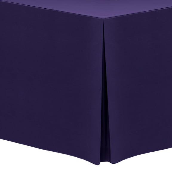 Ultimate Textile (3 Pack) 4 ft. Fitted Polyester Tablecloth - for 18 x 48-Inch Classroom and Folding Rectangle Tables, Purple