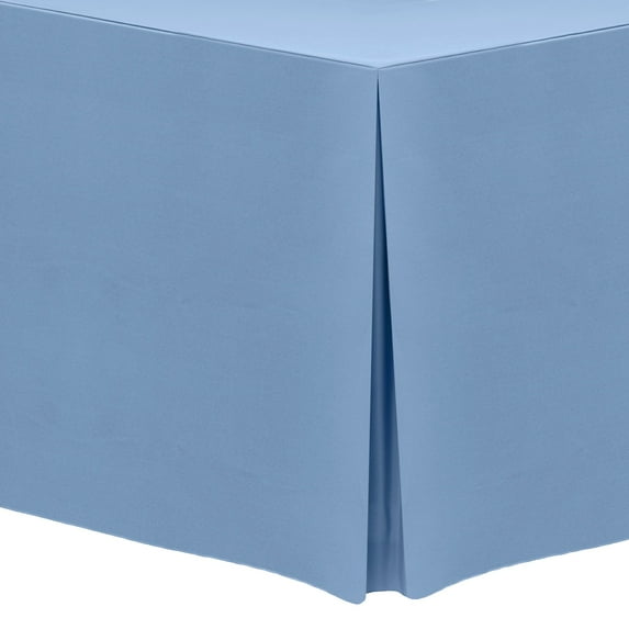 Ultimate Textile (3 Pack) 4 ft. Fitted Polyester Tablecloth - for 24 x 48-Inch Banquet and Folding Rectangular Tables - 42" High, Periwinkle Blue