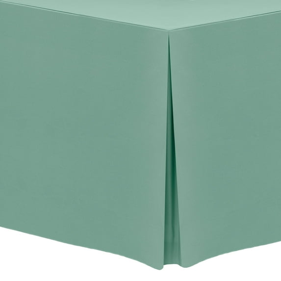 Ultimate Textile (3 Pack) 4 ft. Fitted Polyester Tablecloth - for 24 x 48-Inch Banquet and Folding Rectangular Tables - 42" High, Seamist Light Green