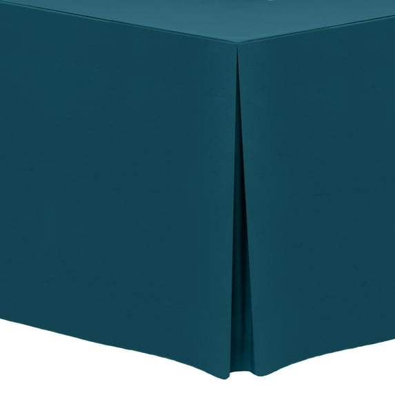 Ultimate Textile (3 Pack) 4 ft. Fitted Polyester Tablecloth - for 30 x 48-Inch Banquet and Folding Rectangular Tables, Lagoon Blue