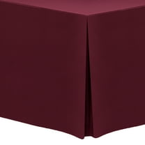Ultimate Textile (3 Pack) 5 ft. Fitted Polyester Tablecloth - for 24 x 60-Inch Banquet and Folding Rectangular Tables 36"H, Ruby Red