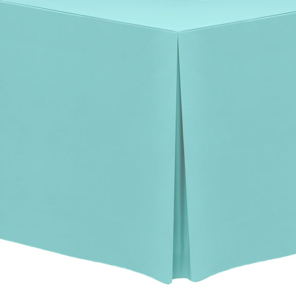 Ultimate Textile (3 Pack) 5 ft. Fitted Polyester Tablecloth - for 24 x 60-Inch Banquet and Folding Rectangular Tables, Aqua Blue