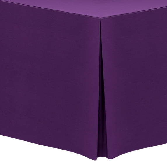 Ultimate Textile (3 Pack) 5 ft. Fitted Polyester Tablecloth - for 24 x 60-Inch Banquet and Folding Rectangular Tables, Plum