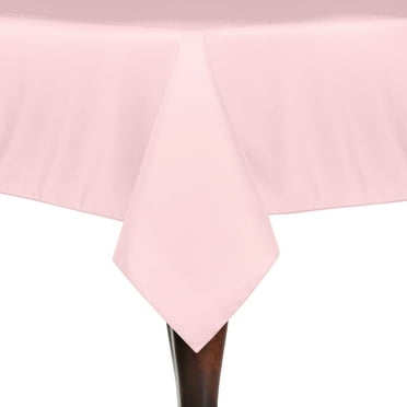 Ultimate Textile (3 Pack) 52 x 52-Inch Square Polyester Linen Tablecloth - for Wedding, Restaurant or Banquet use, Blush Ice Pink