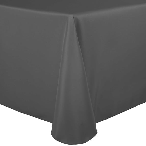 Ultimate Textile (3 Pack) 52 x 70-Inch Oval Polyester Linen Tablecloth - for Home Dining Tables, Charcoal Grey