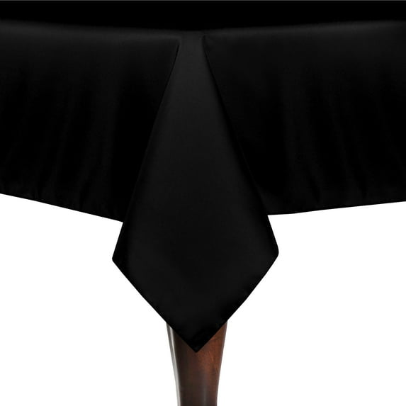 Ultimate Textile (3 Pack) 52 x 70-Inch Rectangular Polyester Linen Tablecloth - for Wedding, Restaurant or Banquet use, Black