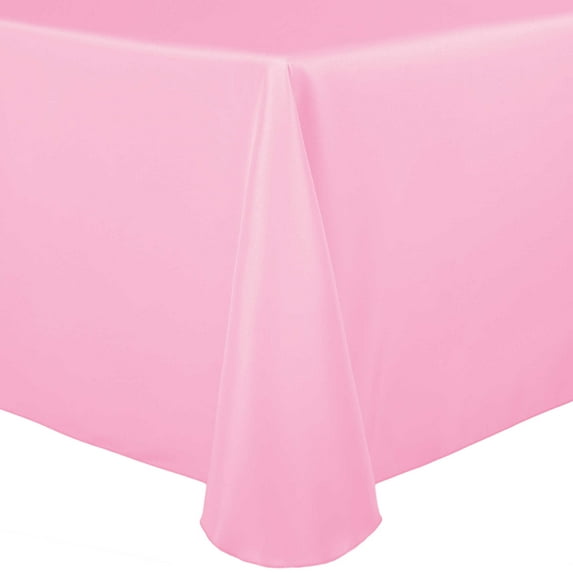Ultimate Textile (3 Pack) 54 x 96-Inch Oval Polyester Linen Tablecloth - for Home Dining Tables, Light Pink