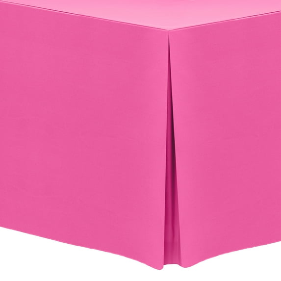 Ultimate Textile (3 Pack) 6 ft. Fitted Polyester Tablecloth - for 24 x 72-Inch Banquet and Folding Rectangular Tables, Neon Pink