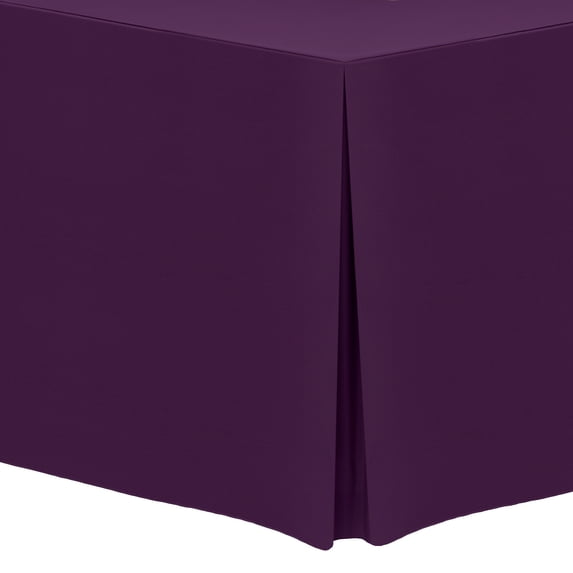 Ultimate Textile (3 Pack) 6 ft. Fitted Polyester Tablecloth - for 30 x 72-Inch Banquet and Folding Rectangular Tables - 36"H, Aubergine Eggplant