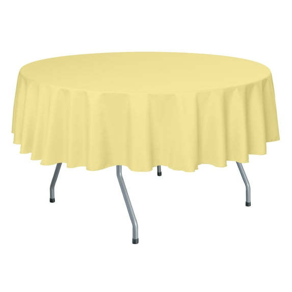 Ultimate Textile (3 Pack) 60-Inch Round Polyester Linen Tablecloth - for Wedding, Restaurant or Banquet use, Cornsilk Light Yellow