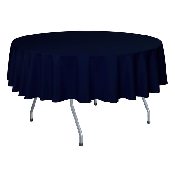 Ultimate Textile (3 Pack) 60-Inch Round Polyester Linen Tablecloth - for Wedding, Restaurant or Banquet use, Deep Royal Blue