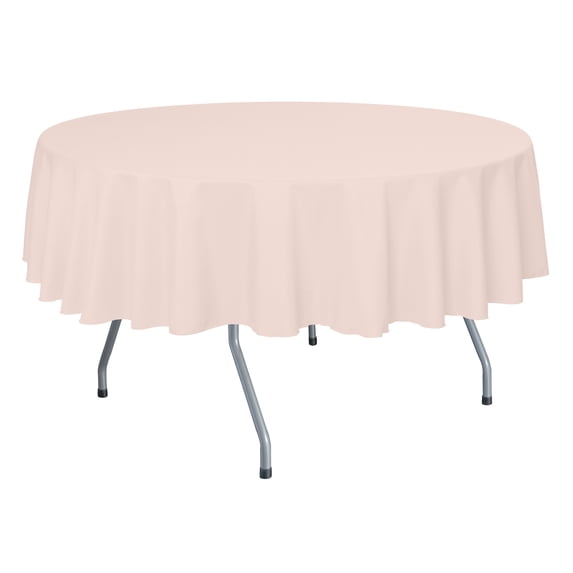 Ultimate Textile (3 Pack) 60-Inch Round Polyester Linen Tablecloth - for Wedding, Restaurant or Banquet use, Ice Peach