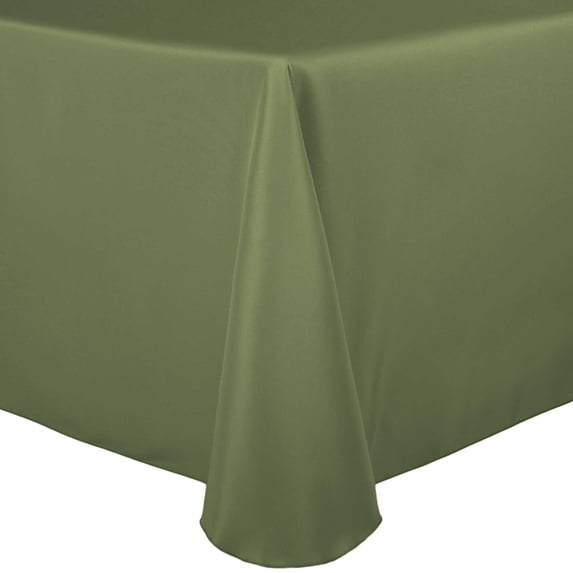 Ultimate Textile (3 Pack) 60 x 144-Inch Oval Polyester Linen Tablecloth - for Home Dining Tables, Army Green