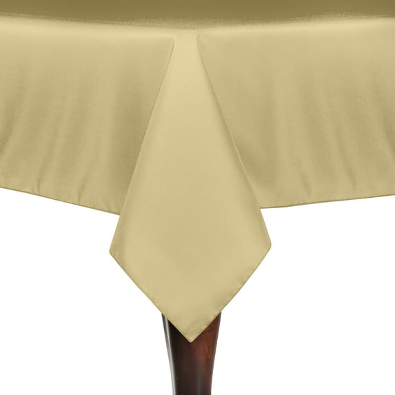 Ultimate Textile (3 Pack) 60 x 60-Inch Square Polyester Linen Tablecloth - for Wedding, Restaurant or Banquet use, Honey Light Brown